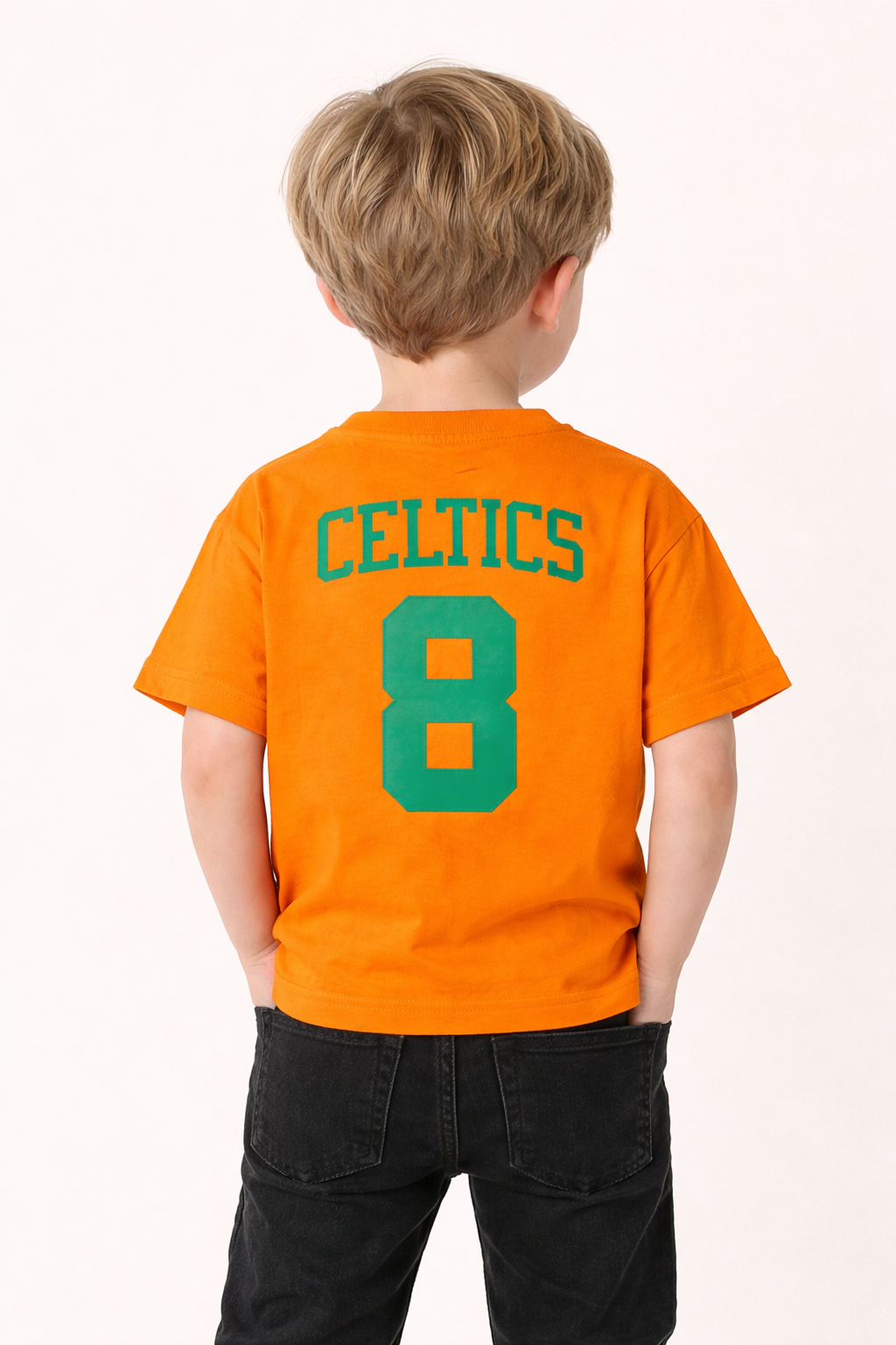 Orange Down-Shoulder Relaxed Fit T-Shirt – Premium Cotton Casual Sports Style (Unisex) - Image 2